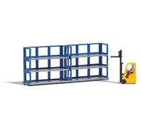 Action Set : Forklift with high rack N Gauge Busch 8280