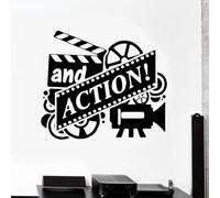 Action Wall Decal Film Drama Class Director Vinyl Home Deocr Wall Sticker Movie Producer Removable Mural Studio Wallpaper 49x42cm