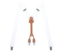 Action Ward Women's Suspenders - 1" Width - Y Back 4 Clip Skinny Ladies Suspenders, White, adult, adjustable