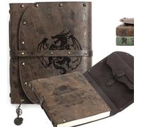 ACTIONDRAKE DND Dragon Notebook/Diary, Dragon Embossed Notebook for Dungeons & Dragons/D&D Series, Best RPG Accessory for DMs and Players Nerdy Gifts, 288 Pages A5 Leather Notepad for Men and Women.