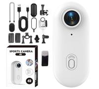 ActionSnap - 4K Thumb Action Camera, 2025 New Upgrade ActionSnap 4k Uhd Sports Action Camera, 4K/170° Ultra-Wide Angle, Wearable Video Recording, for Video Recording (White 4K,128G Standard)