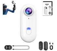 ActionSnap-4K Thumb Action Camera,Mini Body Camera ActionCam With Audio&Video,Go Snap Cameras with 4k/1080p,170° Wide Angle,Mount Anywhere For Work Travel Pet Walk (White-4KSimple,128G)
