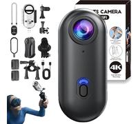 ActionSnap - Thumb Action Camera, Mini 4K Thumb Action Camera, Wearable Gosnap Body Cam, 30M Waterproof, 170° Wide Angle with 10 Complete Accessories for Bike Cycling, Pet, Vlogging (Black,32G)