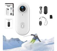 ActionSnap-Thumb Action Camera, Treklon-Treklon 4s Body Cameras, HD 1080p/4K Mini Wearable Action Body, Wearable POV Cam with 170° Wide Angle for Cycling, Skiing,Diving (White 1080P,128G)
