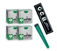 actiTube 200 x Slim Active Charcoal Filters 7.1m (4x50) Plus free J. Case from Kogu and OCB Slim Papers