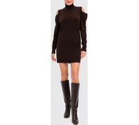 Actitude Twinset Cut-Out Turtleneck Mini Dress in Wool Blend Knit - Size: M - female