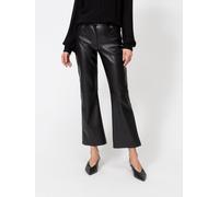 Actitude Twinset Mid-Rise Cropped Flare Trousers in Faux Leather - Size: M - female