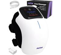 Activ Joint Relief Knee Massager (White) with Infrared Heat, Red Light & Vibration Massage Therapy, Relax Tight Muscles, Includes Adapter, Adjustable Straps, Portable