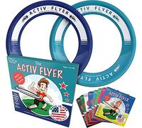 Activ Life Kid's Flying Rings [2 Pack] Fly Straight and Don’t Hurt - 80% Lighter Than Standard Flying Discs - Replace Screen Time with Healthy Family Fun - Get Outside & Play! Made in USA Navy/Teal
