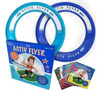Activ Life Kid's Flying Rings [2 Pack] Fly Straight & Don’t Hurt - 80% Lighter Than Standard Flying Discs - Replace Screen Time with Healthy Family Fun - Get Outside & Play! Made in USA Blue/Cyan