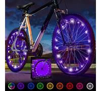 Activ Life LED Bike Wheel Lights: Light Up Your Summer Adventures, 100% Brighter & Visible from All Angles for Ultimate Safety and Style - Batteries Included, 2-Tire Pack, Purple