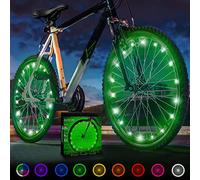Activ Life LED Bike Wheel Lights: Light Up Your Summer Adventures, 100% Brighter & Visible from All Angles for Ultimate Safety and Style - Batteries Included, Great Gift, 2-Tire Pack, Green