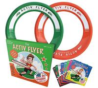 Activ Life The Active Flyer Flying Disc: Aerodynamic Frisbee Rings, Outdoor Toys & Summer Fun Beach Toys for Kids, Boys or Girls of all Ages, The Perfect Outdoor Toy Gift, 2pack, Green/Orange