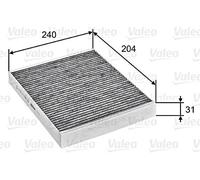 Activated Carbon Cabin Air Filter VALEO Fits VAUXHALL Meriva B 2010-