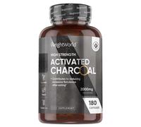 Activated Charcoal Capsules 2000mg - 180 Capsules - Vegan & Natural - Activated Charcoal Tablets Alternative - Digestion Supplement for Gut - Reduces Excessive Flatulence After Eating (EFSA)