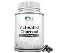 Activated Charcoal - 365 Vegan Capsules not Tablets from Natural Coconut - Digestion Supplement for Gut - Reduces Excessive Flatulence After Eating (EFSA) - Made in The UK - Nu U Nutrition