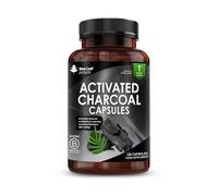 Activated Charcoal Capsules - 120 High Strength Activated Charcoal Tablets Alternative - 1040mg Per Serving, Helps Reduce Excessive Flatulence After Eating - Made in UK by New Leaf