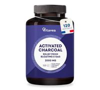 Activated Charcoal Capsules 2000mg - 120 Vegan Capsules - Natural Coconut Charcoal for Bloating, Gas Relief & Digestive Support - High Absorption Formula - Gluten & Lactose Free - Vitavea