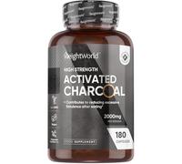 Activated Charcoal Capsules 2000mg - 180 Capsules - Vegan & Natural - Activated Charcoal Tablets Alternative - Digestion Supplement for Gut - Reduces Excessive Flatulence After Eating (EFSA)