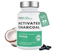 Activated Charcoal Capsules 334mg, Coconut Shell Carbon, 90 Capsules