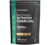 Activated Charcoal Capsules | High Strength 1000mg | Supplement from Natural Coconut | 120 Vegan Tablets | by Horbaach