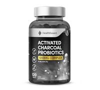 Activated Charcoal with Bio Cultures Complex Probiotics 1200mg, 16 Billion CFU Advanced Digestive Health & Gut Support with Lactobacillus Acidophilus, Detox & Balance - 120 Tablets by HealthEssent