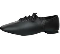 Activave Jazz Dance Shoes Pure Leather Split Rubber Sole with Laces, Flexible & Comfortable Unisex Dance Shoes for Theatre and Rehearsals (Black, UK Footwear Size System, Big Kid, Numeric, Medium, 3)