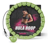 Active 100 Fitness Hula Hoops, Smart Weighted Hula Hoop for Adults, Adjustable Infinity Hoop with 360° Auto-Spinning Ball, Weight Loss Exercise Equipment for Home Use (Green)