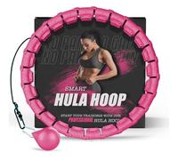 Active 100 Fitness Hula Hoops, Smart Weighted Hula Hoop for Adults, Adjustable Infinity Hoop with 360° Auto-Spinning Ball, Weight Loss Exercise Equipment for Home Use (Pink)