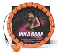Active 100 Fitness Hula Hoops, Smart Weighted Hula Hoop for Adults, Adjustable Infinity Hoop with 360° Auto-Spinning Ball, Weight Loss Exercise Equipment for Home Use (Orange)