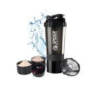 Active 100 Protein Shaker Bottle 500ml With Extra Compartment - Gym Shaker Bottle For Men & Women, Perfect For Protein Shakes & Supplements