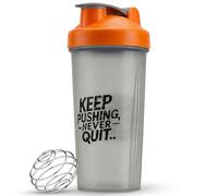 Active 100 Protein Shaker Bottle 600ml, Leakproof with Stainless Steel Wire Mixing Ball, BPA-Free, Dishwasher Safe Gym Shaker for Protein Shakes, Smoothies, Pre-Workout & Supplements (Black & Orange)