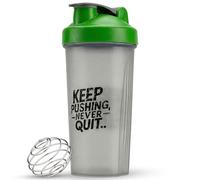Active 100 Protein Shaker Bottle 600ml, Leakproof with Stainless Steel Wire Mixing Ball, BPA-Free, Dishwasher Safe Gym Shaker for Protein Shakes, Smoothies, Pre-Workout & Supplements (Black & Green)