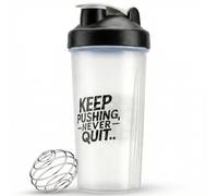 Active 100 Protein Shaker Bottle 600ml, Leakproof with Stainless Steel Wire Mixing Ball, BPA-Free, Dishwasher Safe Gym Shaker for Protein Shakes, Smoothies, Pre-Workout & Supplements (White & Black)