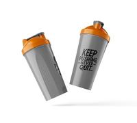 Active 100 Protein Shaker bottle Black & Orange, 600ml | Wide Mouth, BPA Free, Dishwasher Safe, Non-Drip Shaker for Protein Shakes | Gym Shaker Bottle For Men & Women - For Gym, Cycling, Pre Workout