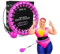 Active 100 Smart Hula Ring Hoops, Weighted Hula Circle 24 Detachable Fitness Ring with 360 Degree Auto-Spinning Ball Gymnastics, Massage, Adult Fitness for Weight Loss (Lilac Purple)