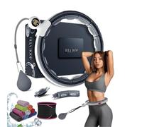 K-MART Smart Weighted Hula Hoop For Adults, Detachable Fitness Ring With 360 Degree Auto-Spinning Ball Massage, Smart Ring Hula Hoops For Adults, Fitness Equipment For Weight Loss (Black)