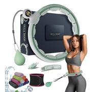 Active 100 Smart Weighted Hula Hoop For Adults, Detachable Fitness Ring With 360 Degree Auto-Spinning Ball Massage, Smart Ring Hula Hoops For Adults, Fitness Equipment For Weight Loss (Green)