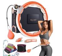 Smart Weighted Hula Hoop For Adults, Detachable Fitness Ring With 360 Degree Auto-Spinning Ball Massage, Smart Ring Hula Hoops For Adults, Fitness Equipment For Weight Loss (Orange)