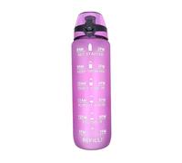 Active 100 Water Bottle 1L Sports Water Bottle with Motivational Time Marker, Dishwasher Safe Leak-proof Drink Bottle BPA Free Non-Toxic for Running,cycling, Gym, School & Office (Purple)