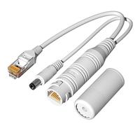 Active 48V to 12V Waterproof PoE Splitter Adapter, IEEE 802.3af Compliant 10/100Mbps for IP Camera AP Voip Phone and More, White