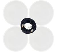 Active Bluetooth 4x Ceiling Speaker Kit 50W Wireless HiFi Audio Streaming System Loops Multi One Size