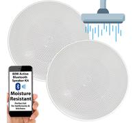 Active Bluetooth Ceiling Speaker Kit 5.25" 80W Moisture Resistant Bathroom Audio