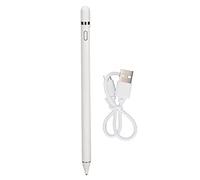 Active Capacitive Stylus Pen, USB Charging Touch Screen Pen with 1-2mm Copper Tip, High Precision Stylus for Mobile Phone Tablet, Compatible with iOS Android Devices (White)