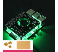 Active Cooling System Fan HAT for Raspberry Pi 5 4B 3B+ with Clear GPIO Layout and Unique Height Design to Improve Cooling Performance and Development Flexibility (Green C)