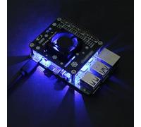 Active Cooling System Fan HAT for Raspberry Pi 5 4B 3B+ with Clear GPIO Layout and Unique Height Design to Improve Cooling Performance and Development Flexibility (Blue A)
