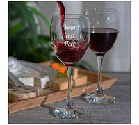 Active Decor Personalised Engraved Glass Your Own Text Etched Glassware Gift; Large Gin, Wine, Pint, Hi Ball, Whiskey Tumbler, Champagne Prosecco Glass (Wine)