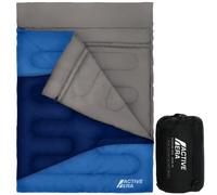 Active Era Double Sleeping Bag for Adults - Extra Large (XL), Queen Size - 2-in-1 Design, Converts into 2 Single Outdoor Sleeping Bags - 2 Season sleeping bag - Blue