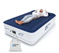 Active Era Luxury Double Inflatable Mattress | Puncture Resistant Double Airbed w/Flock Coating | Quick 3 Mins Blow Up Bed w/Built-in Pump | Portable Air Bed - Home Camping & Guests 193x137x36.5 cm