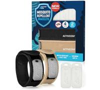 Active Era Mosquito Repellent Bracelets & Refill Bundle, DEET Free Natural Insect Repellent - Family Holiday & Camping Essentials, 2 Bracelets & 4 Refills (Black & Sand) DEET Free
